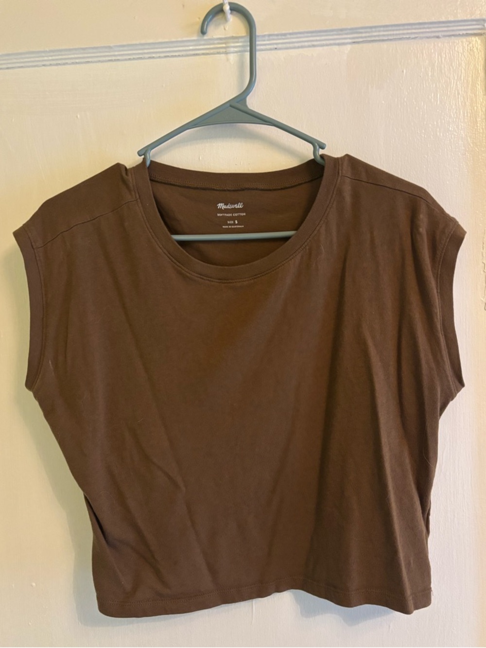 Madewell Brown/Green Cropped Tee